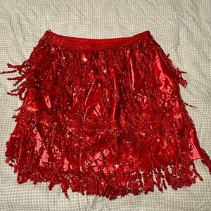 Red tassle skirt
